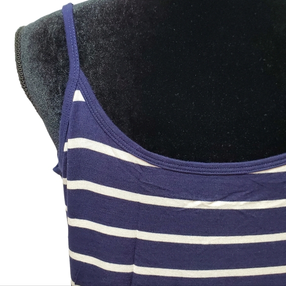 Live Love GameDay Football Tank Top Navy White Striped Small - Picture 5 of 9